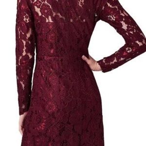 Betsey Johnson Women’s Maroon Lace Sheath Dress